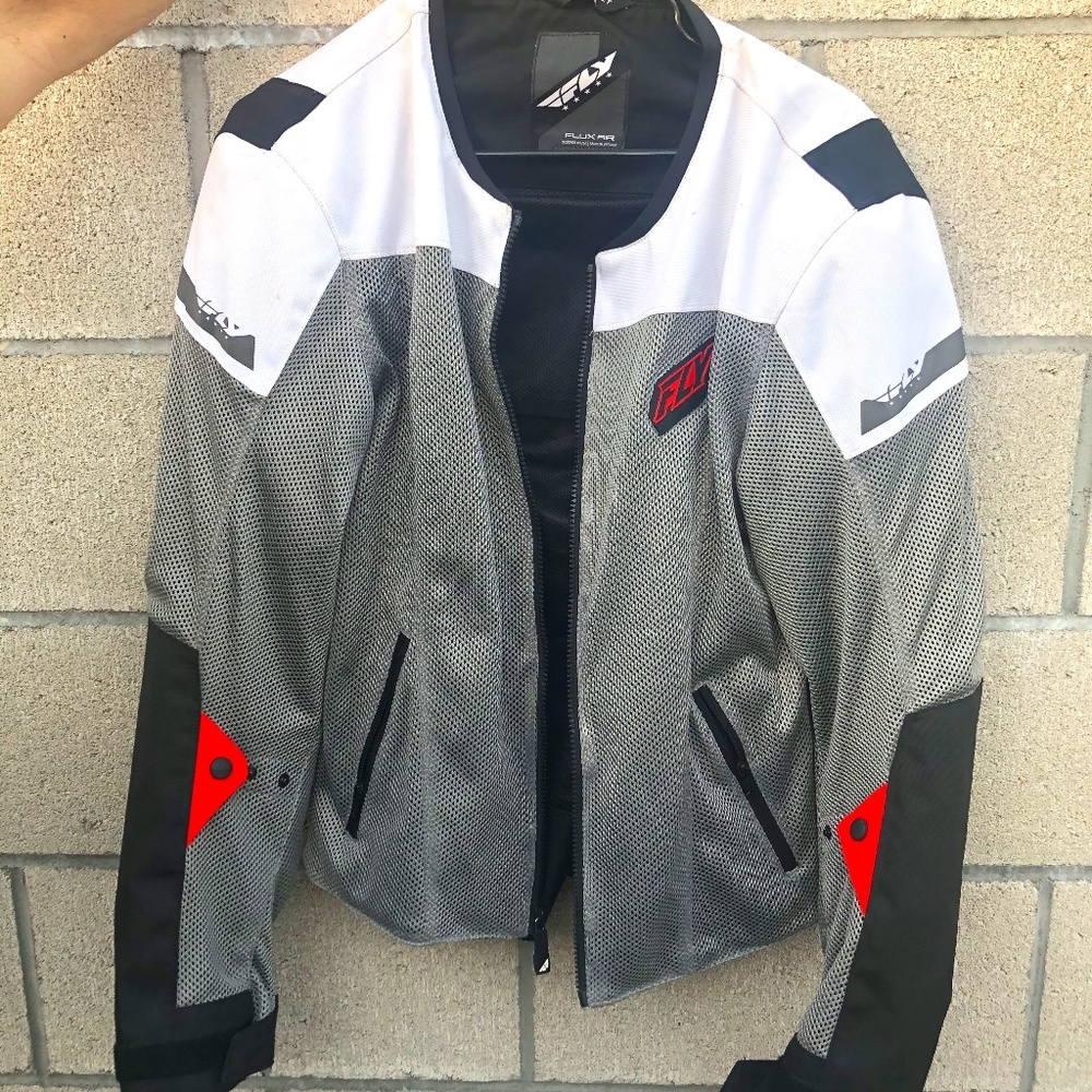 Mens Medium Fly Street Flux Air Motor Gray Jacket